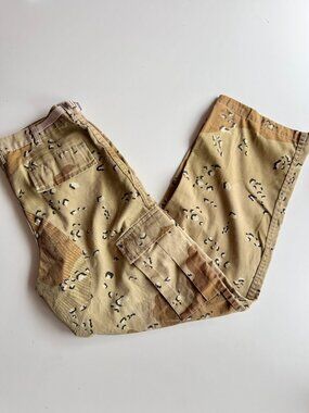 Vintage JET LAG Made in USA Tan Desert Camo Cotton Canvas Cargo Pants, Size M